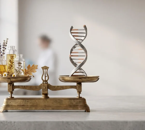 Balance symbolique représentant l'évaluation objective d'une thérapie par la preuve scientifique